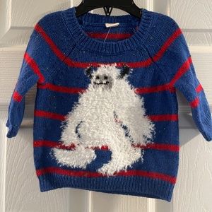 Tucker + Tate Boys’ Blue And Red Striped Yeti Sweater